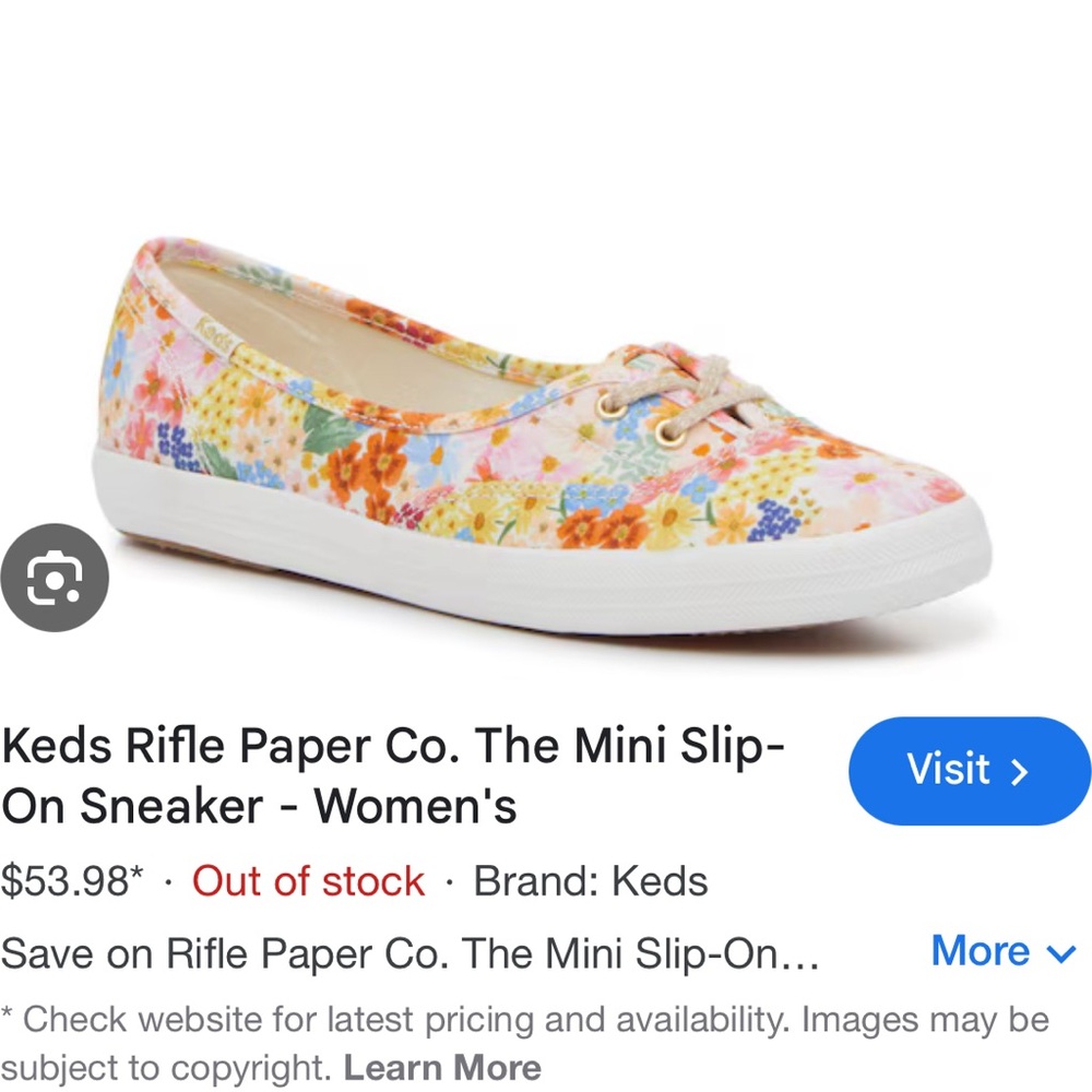 Keds Rifle Paper Co. The Mini Slip-On Sneaker - Women's - NWT - 6.5